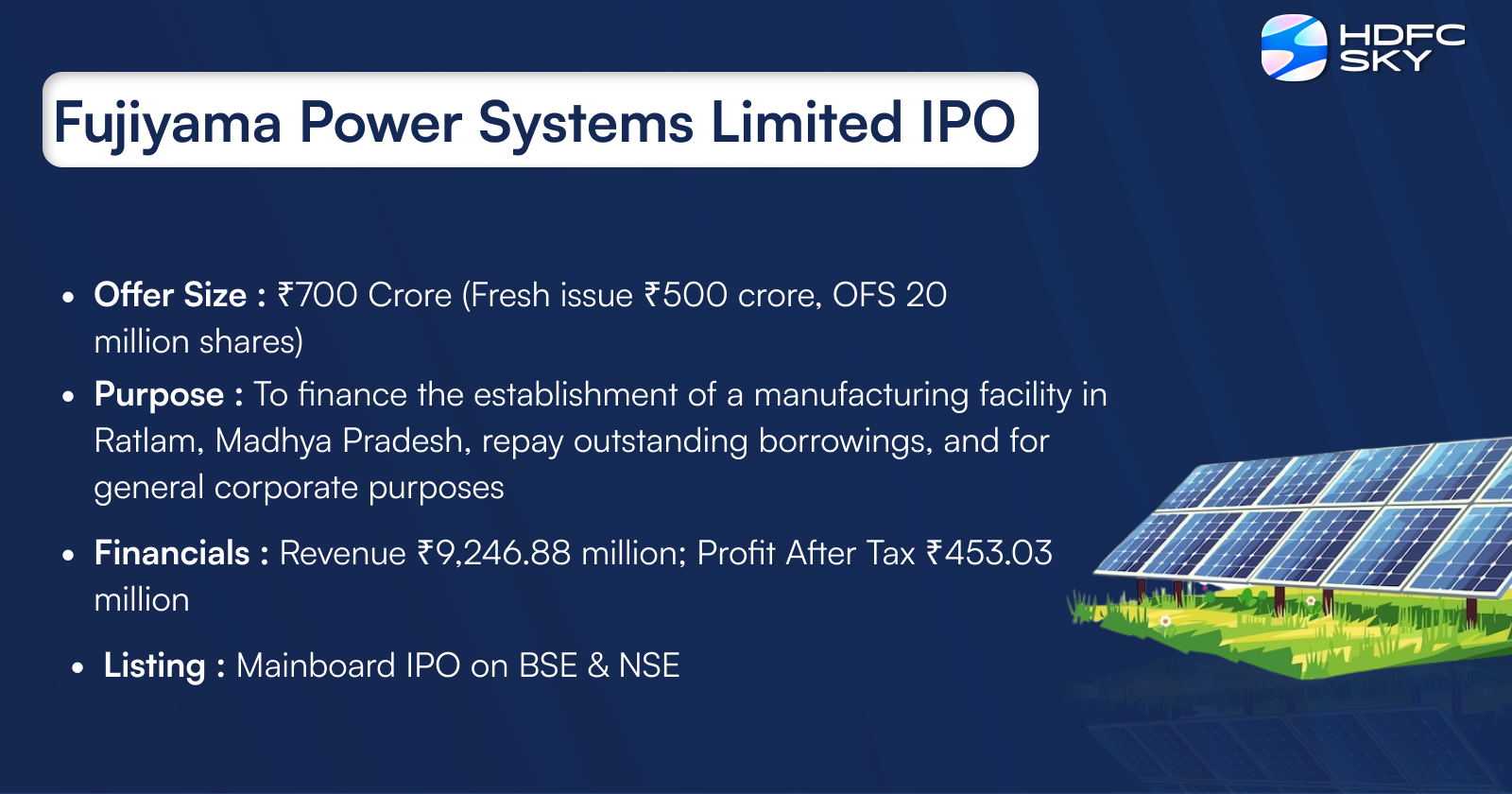 Fujiyama Power Systems Limited IPO