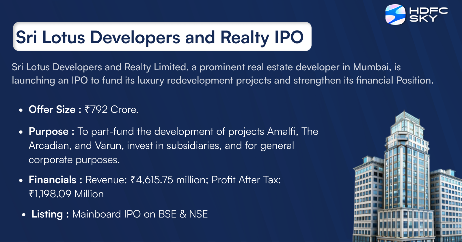 Sri Lotus Developers and Realty Limited IPO Highlights