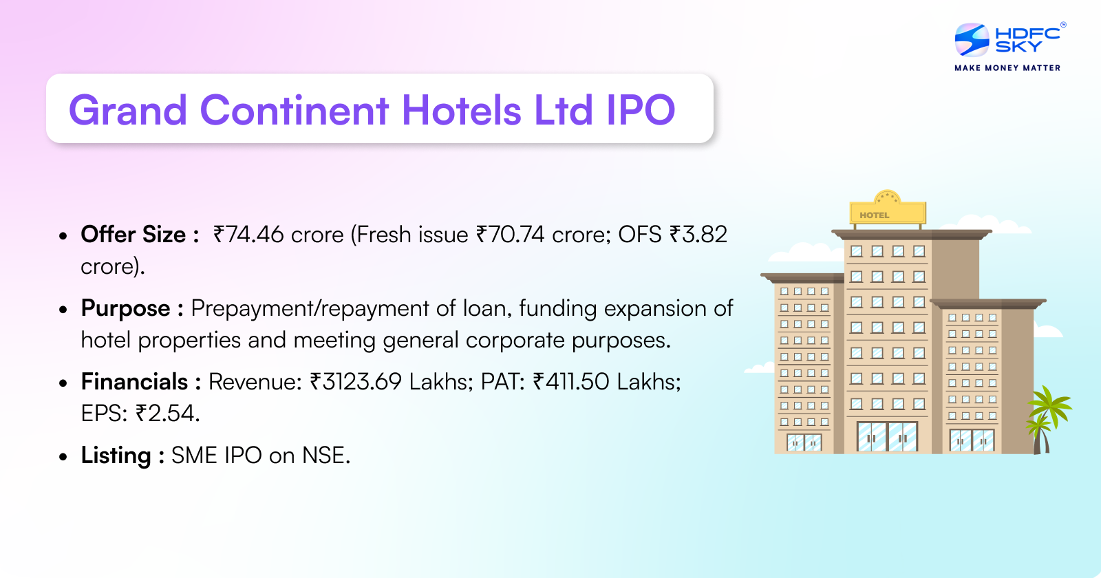 Grand Continent Hotels Limited IPO Highlights