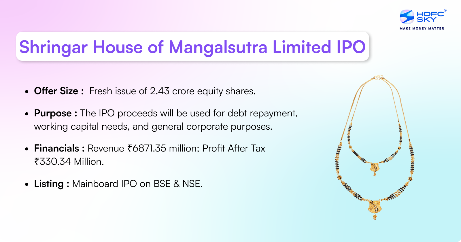 Shringar House of Mangalsutra Limited IPO Highlights