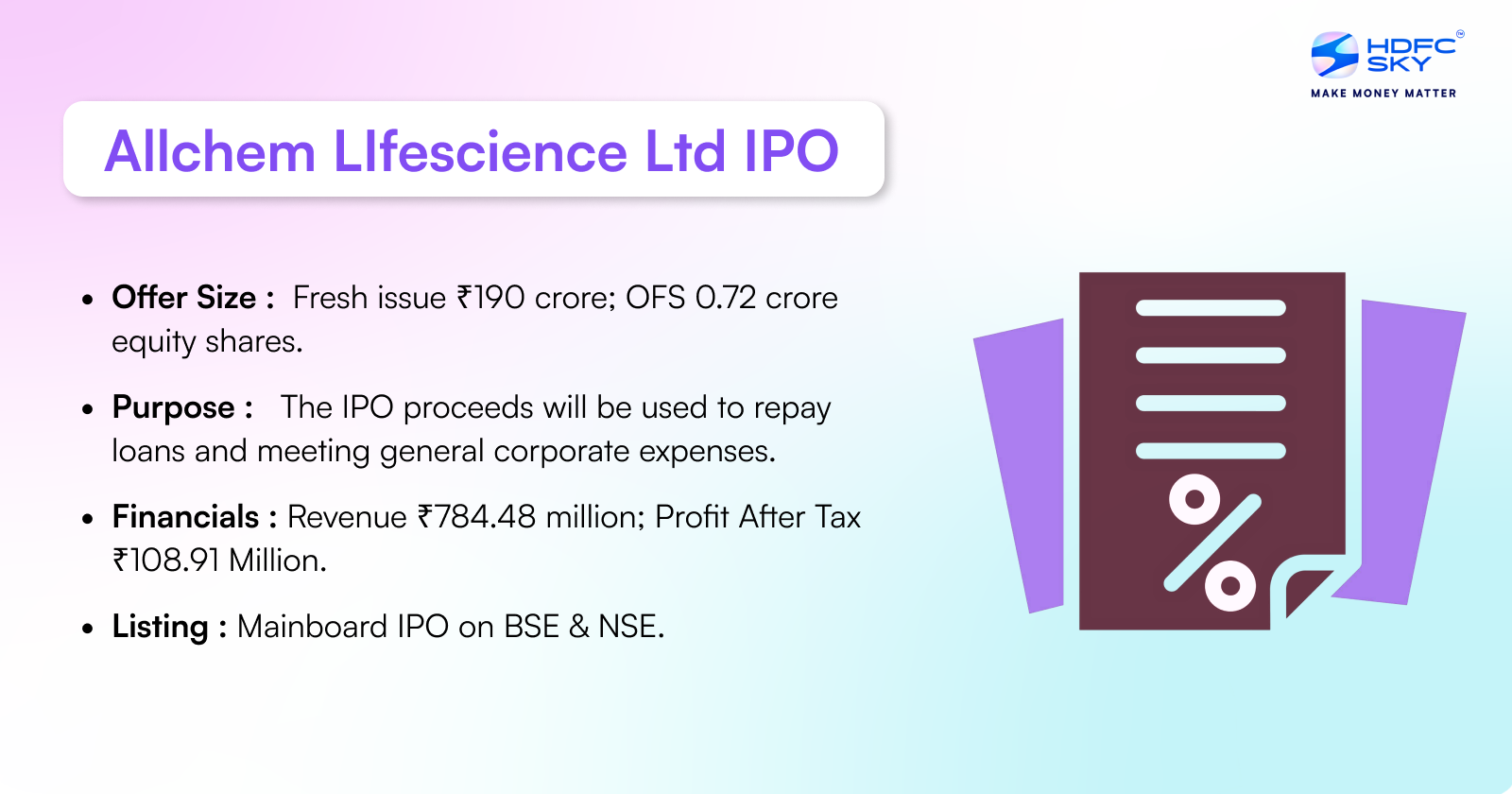 Allchem LIfescience Limited IPO Highlights