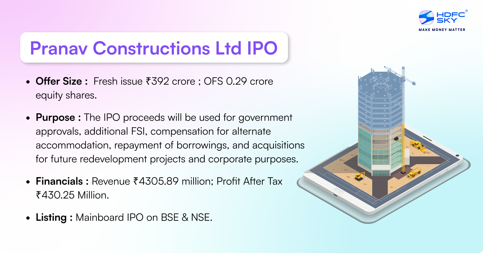 Pranav Constructions Limited IPO Highlights