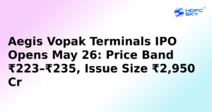 Aegis Vopak Terminals IPO Set to Launch on May 26: Price Band at ₹223–₹235, Issue Size ₹2,950 Cr