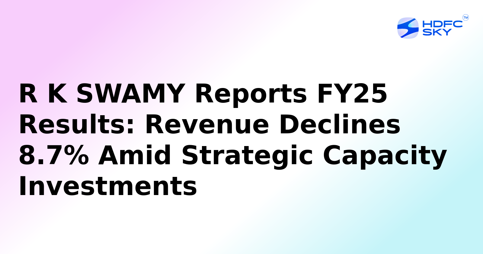 R K SWAMY Profit Before Tax falls by 53.8%