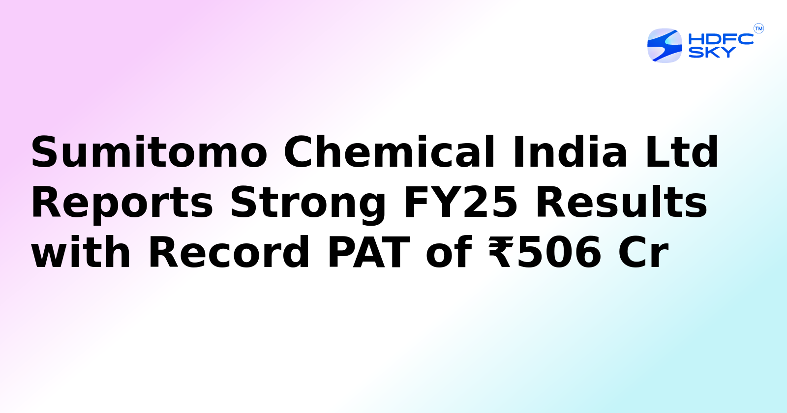 Sumitomo Chemical India's Profit up by 37%