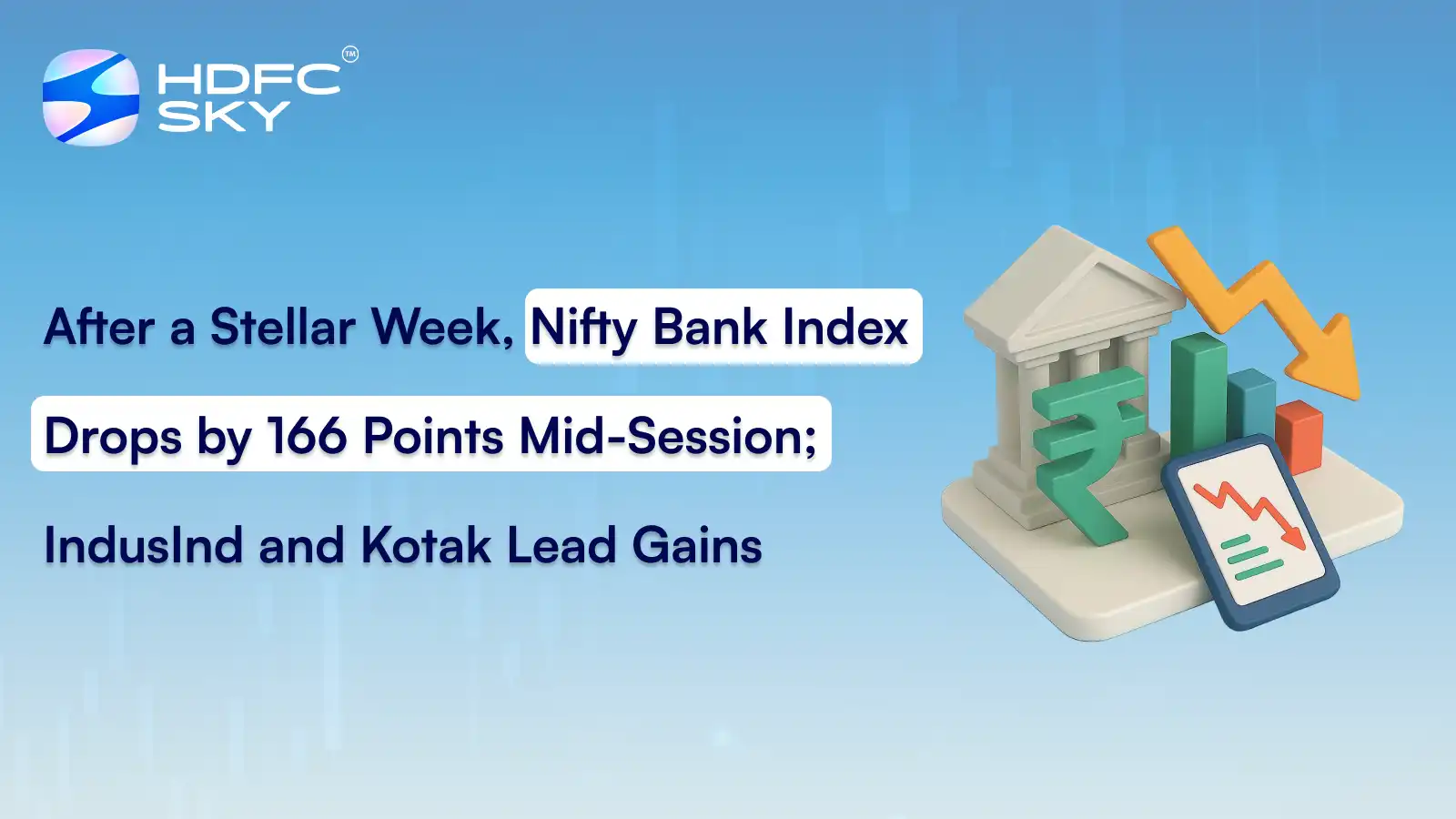 After a Stellar Week, Nifty Bank Index Drops by 166 Points Mid-Session; IndusInd and Kotak Lead Gains
