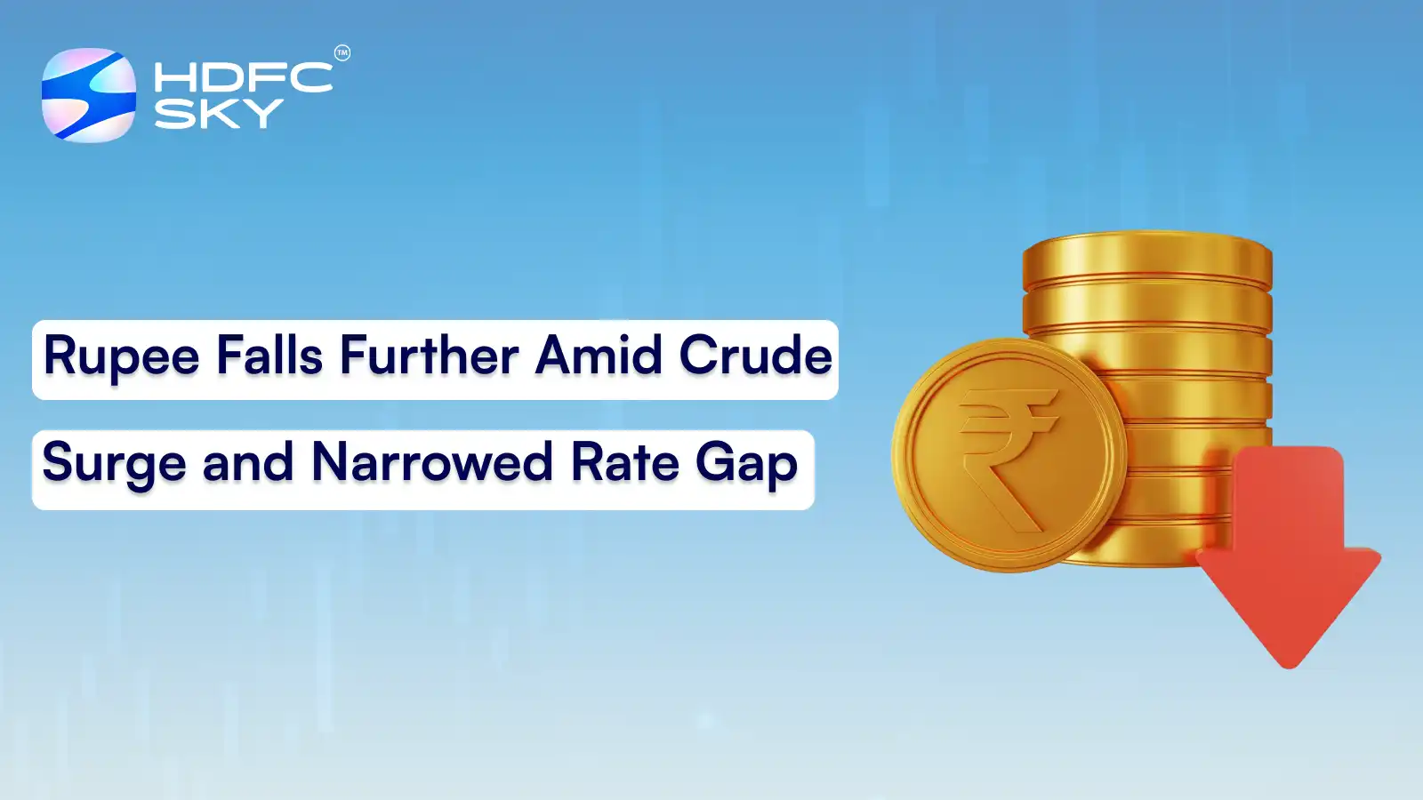 Rupee Falls Further Amid Crude Surge and Narrowed Rate Gap