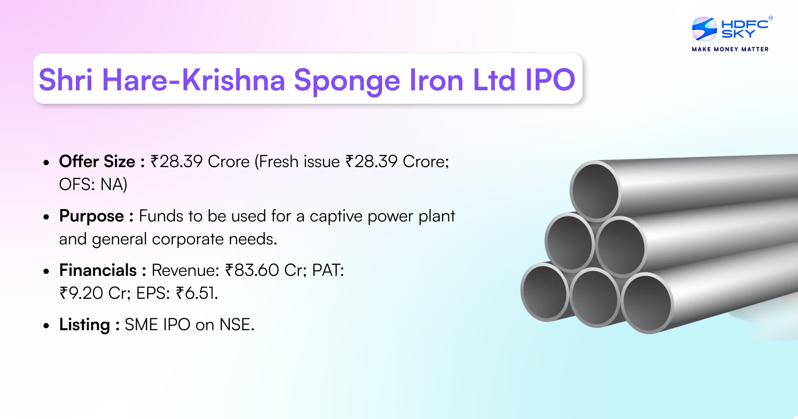 Shri Hare-Krishna Sponge Iron Limited IPO Highlights