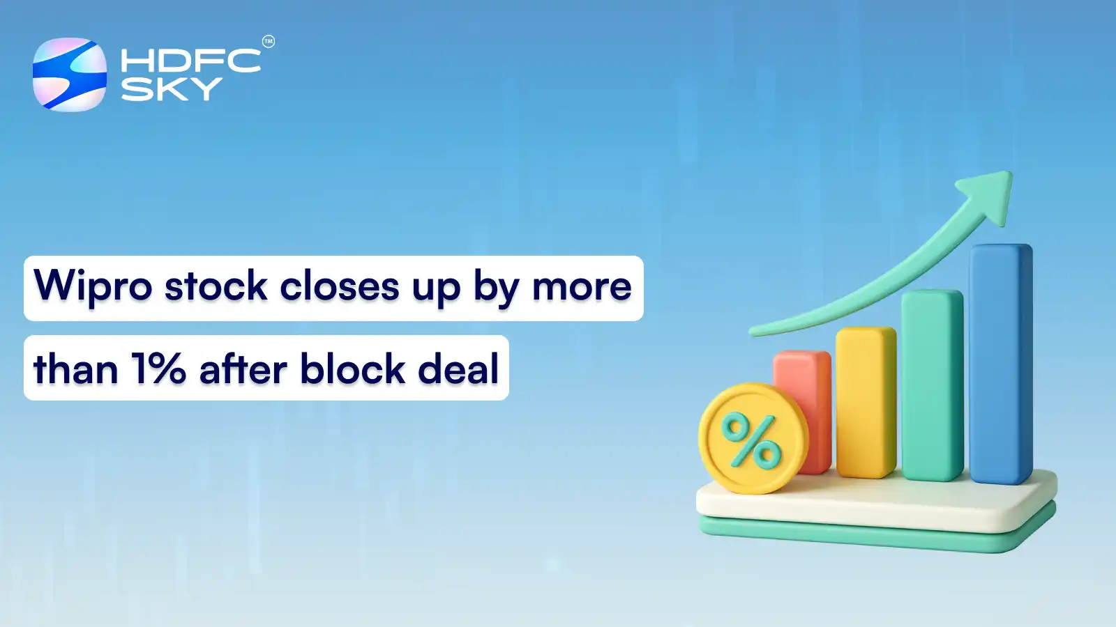 Wipro stock closes up by more than 1% after block deal