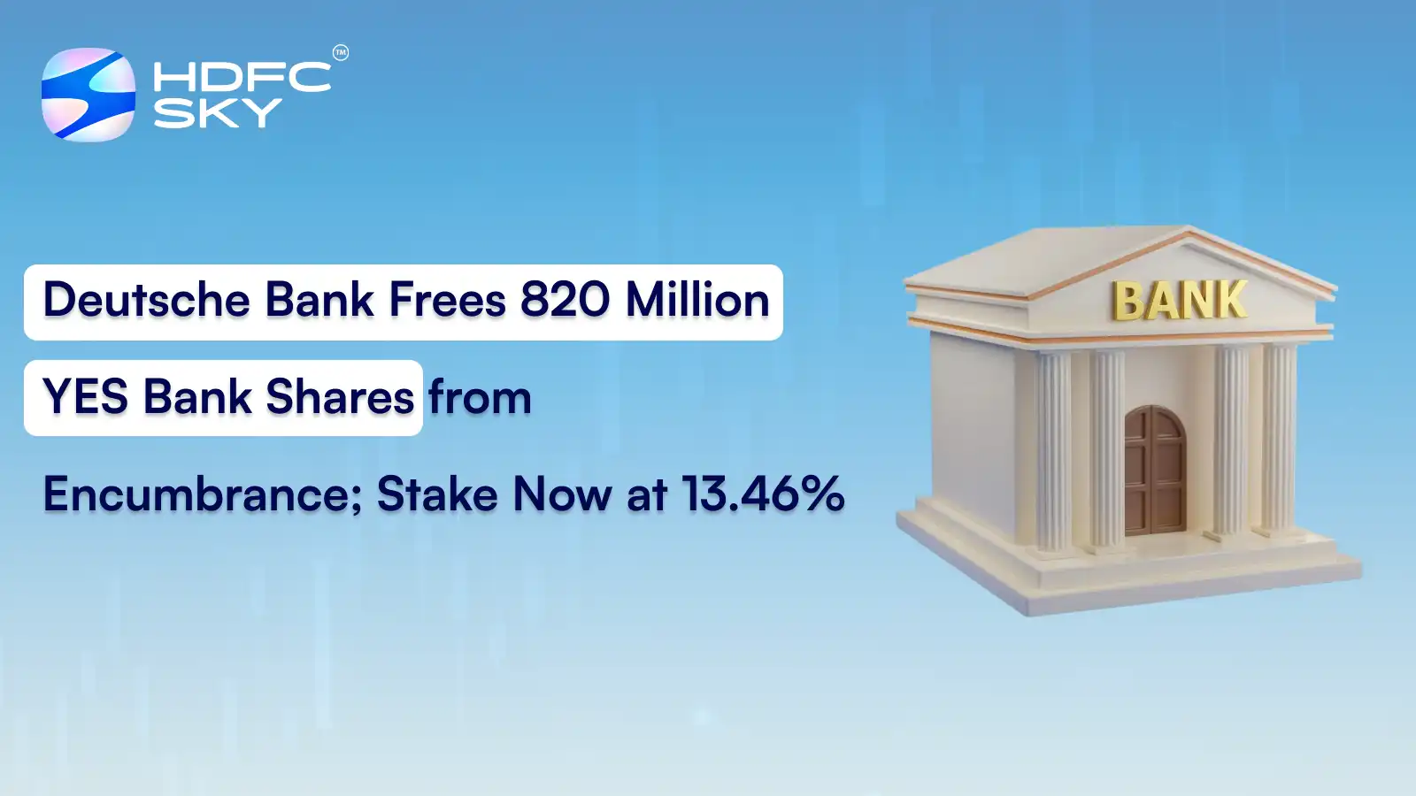Deutsche Bank Frees 820 Million YES Bank Shares From Encumbrance; Stake Now at 13.46%