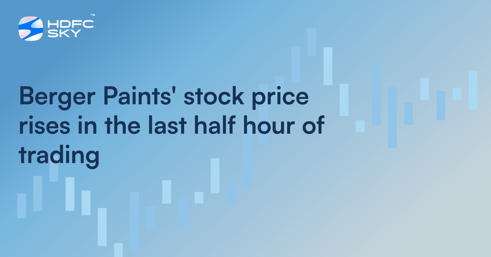 Berger Paints’ Stock Price Rises in the Last Half Hour of Trading Today