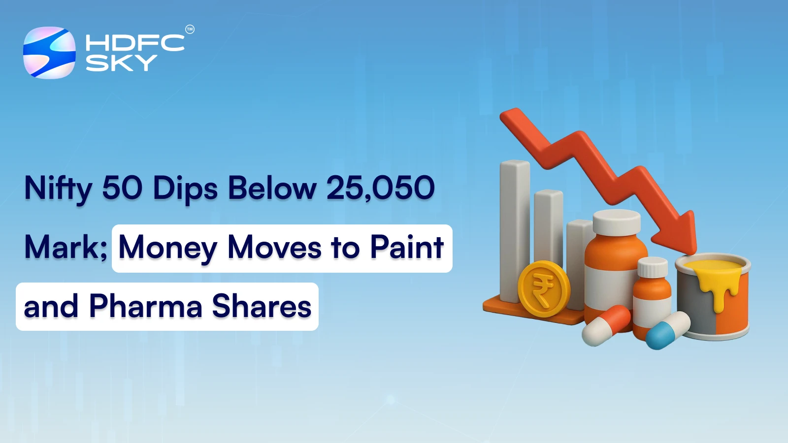 Nifty 50 Dips Below 25,050 Mark; Money Moves To Paint And Pharma Shares