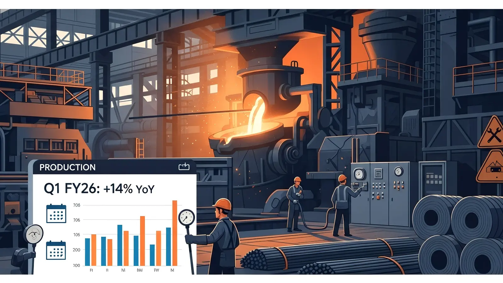 JSW Steel Posts 14% YoY Growth in Q1 FY26 Crude Steel Output Despite Planned Downtime