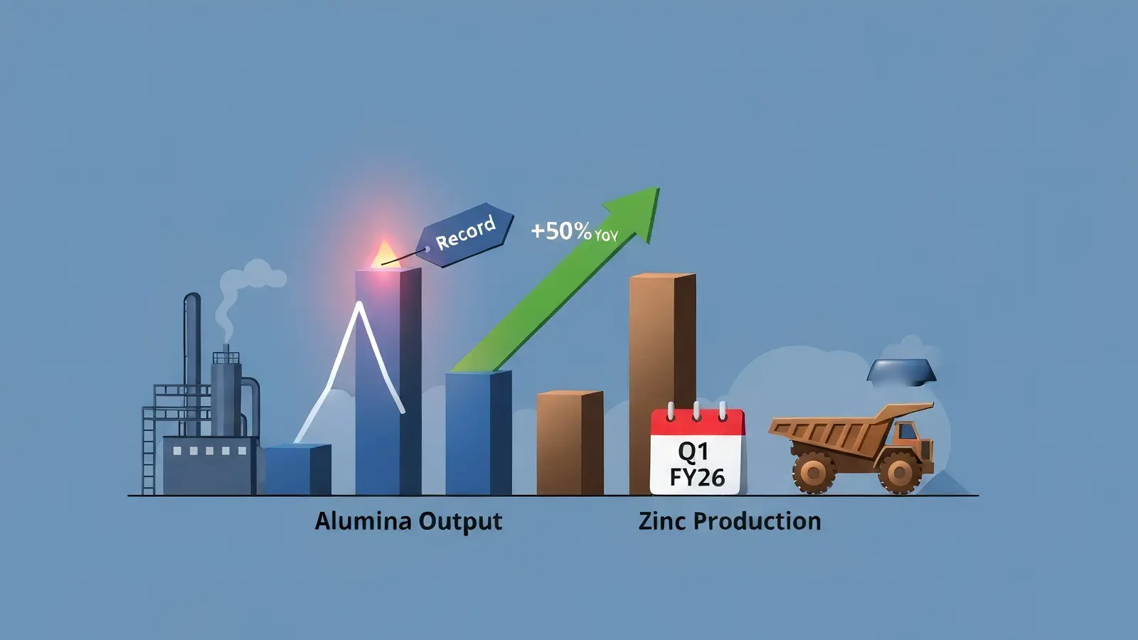 Vedanta Q1 FY26 Production Update: Alumina Hits Record 587 kt, Zinc International Output Surges 50% YoY