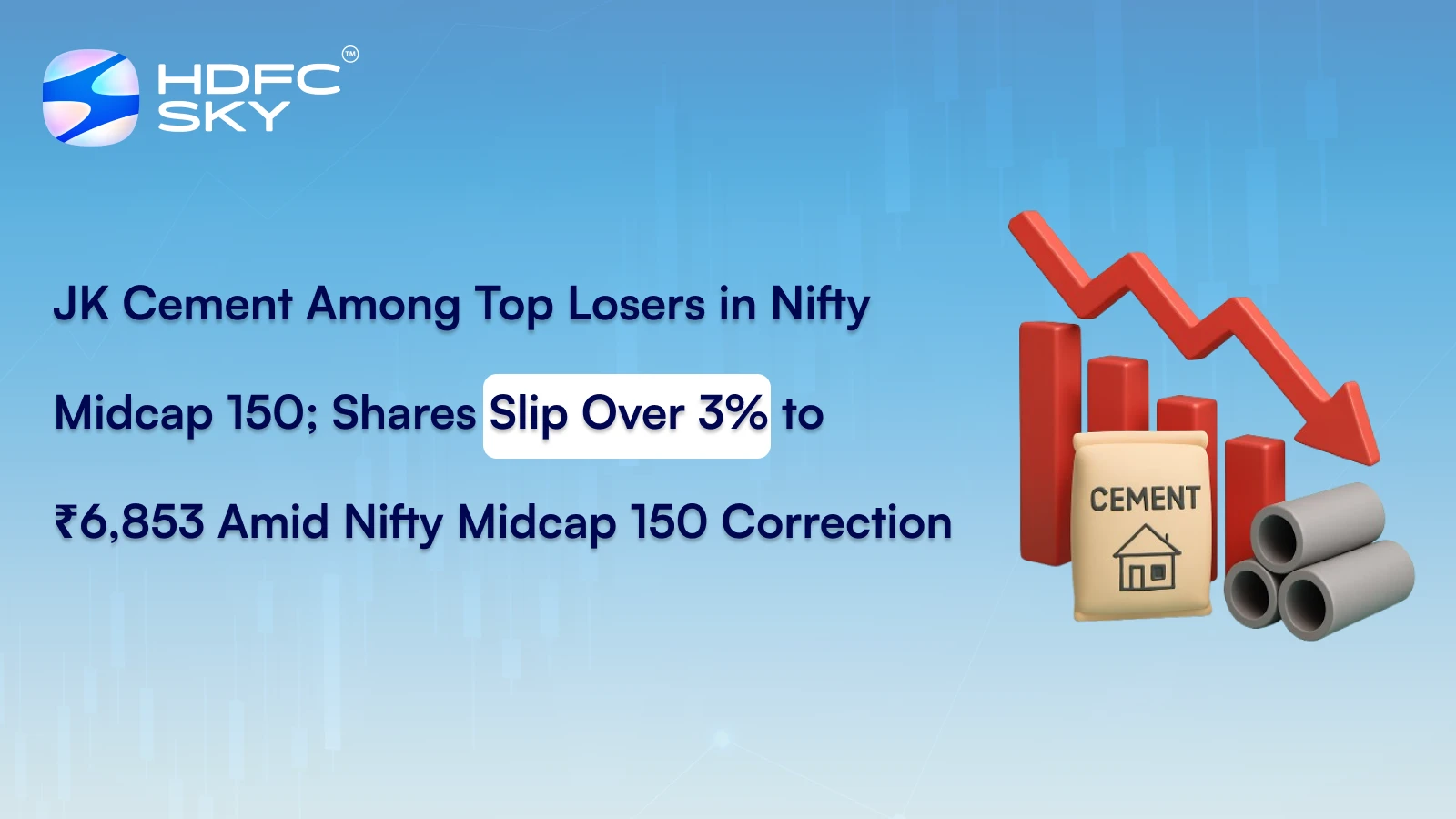 JK Cement Among Top Losers in Nifty Midcap 150; Share͏s Slip ͏Ove͏r 3% to ₹6,853 Amid Nifty Mid͏cap 150 Correctio͏n