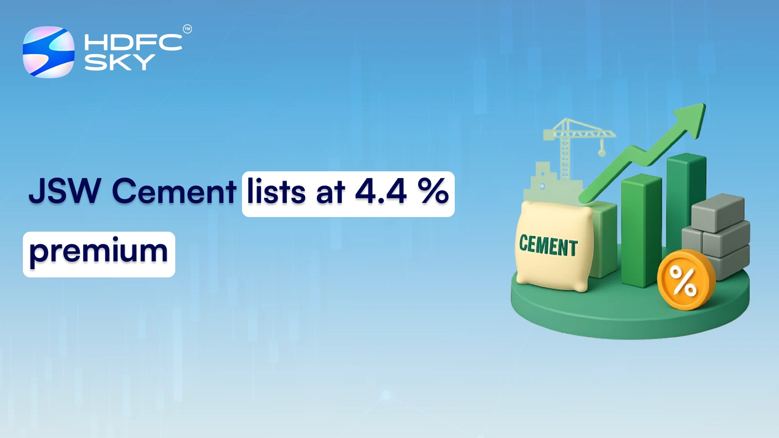 JSW Cement Lists at 4.4% Premium