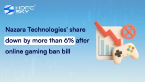 Nazara Technologies' share down by more than 6% after online gaming ban bill