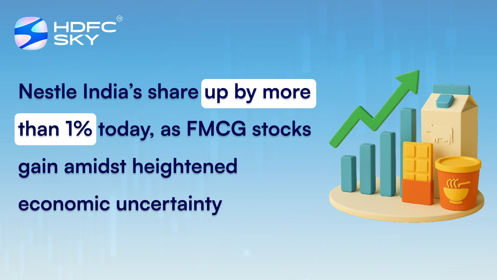 Nestle India’s share up by more than 1% today, as FMCG stocks gain amidst heightened economic uncertainty