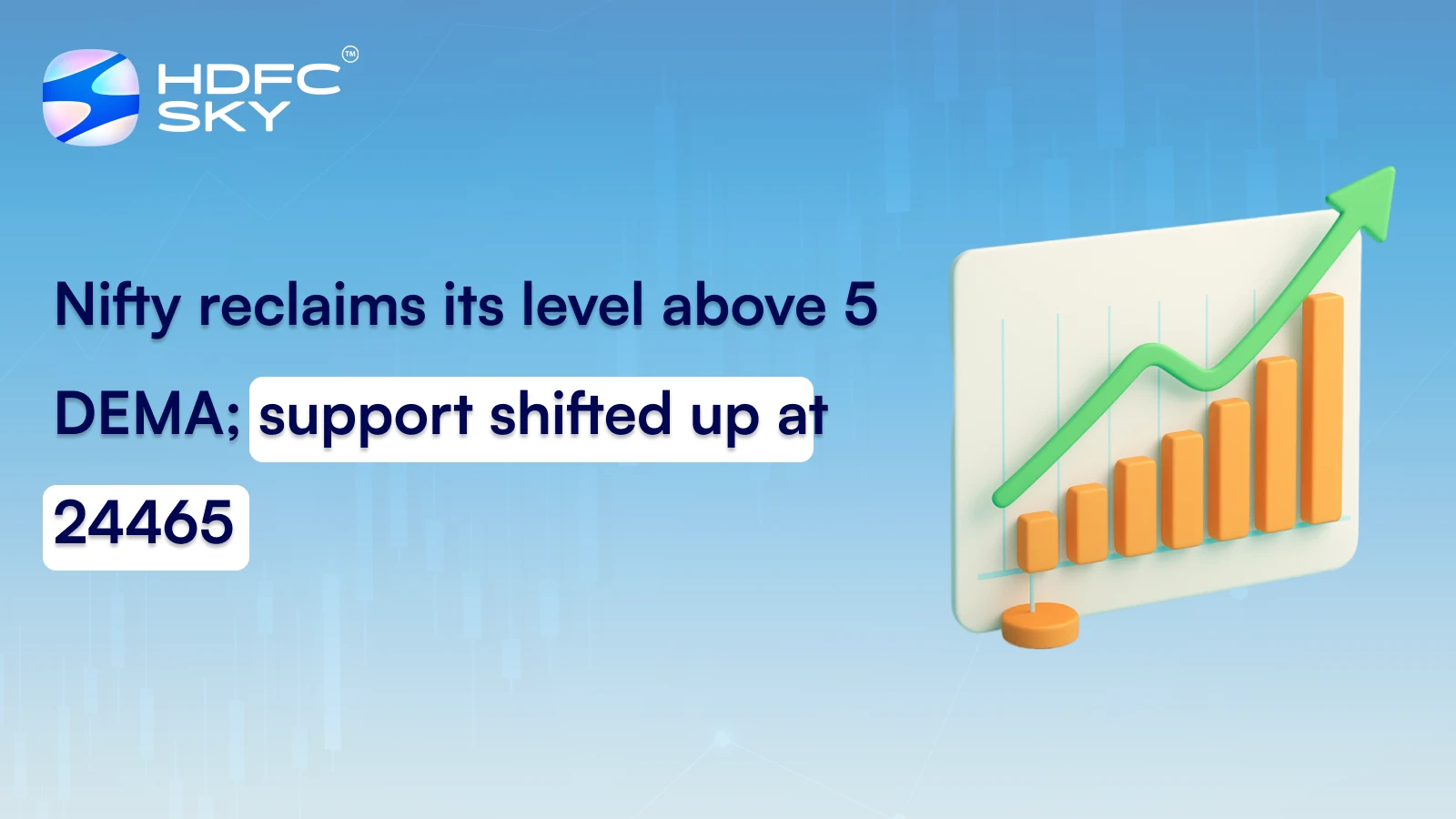 Nifty reclaims its level above 5 DEMA; support shifted up at 24465