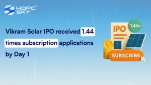 Vikram Solar IPO received 1.44 times subscription applications by Day 1