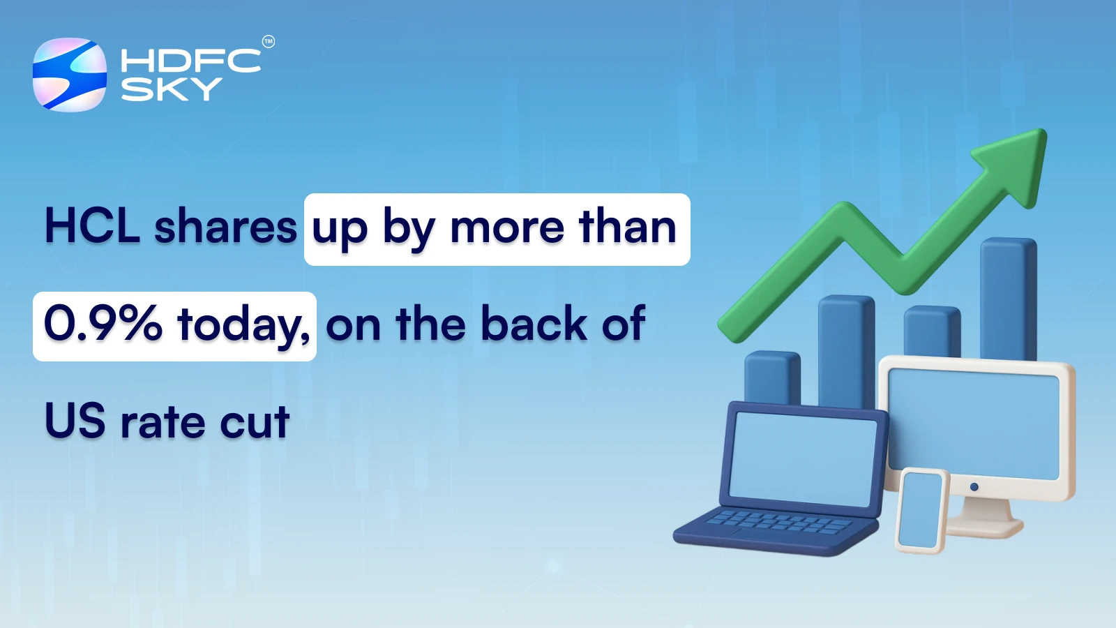 HCL shares up by more than 0.9% today, on the back of US rate cut
