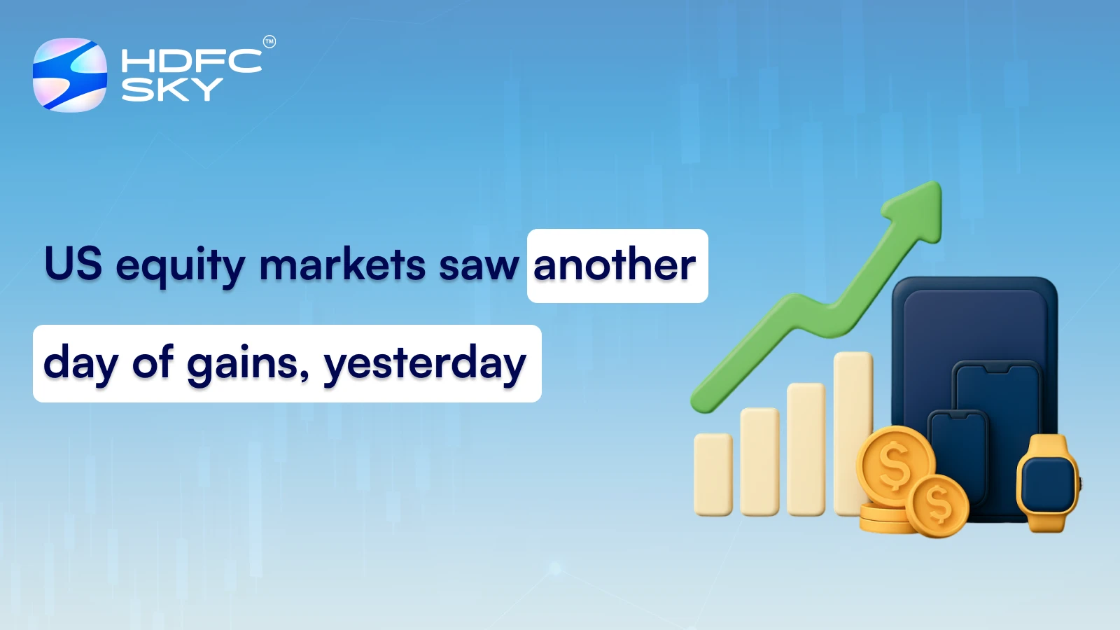 US equity markets saw another day of gains, yesterday