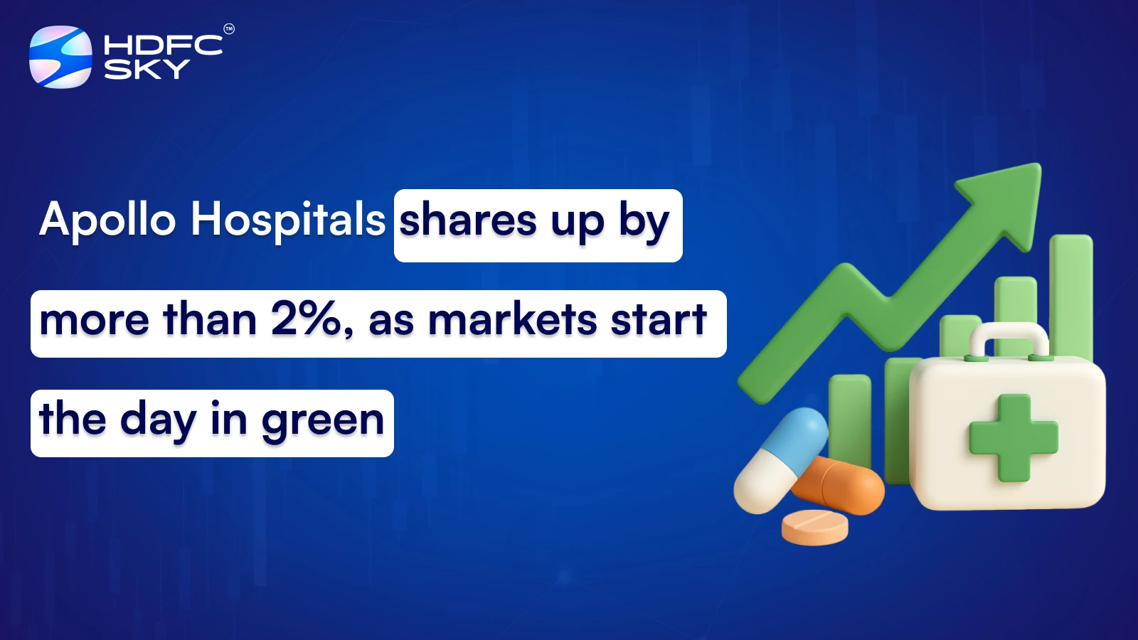 Apollo Hospitals shares up by more than 2%, as markets start the day in green