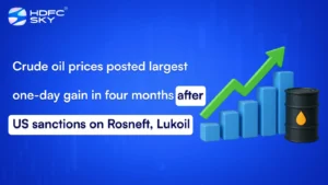 Crude oil prices posted largest one-day gain in four months after US sanctions on Rosneft, Lukoil