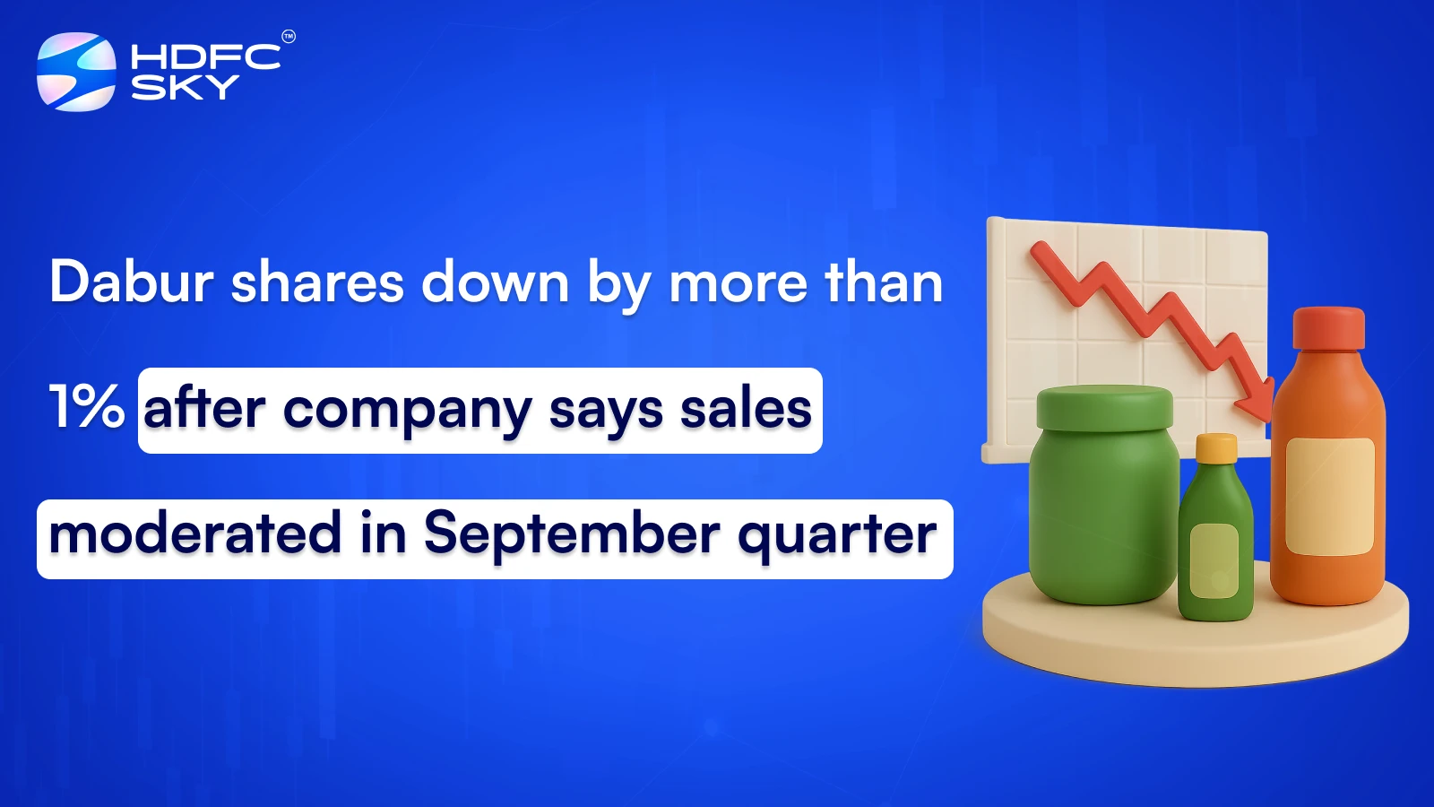 Dabur shares down by more than 1% after company says sales moderated in September quarter