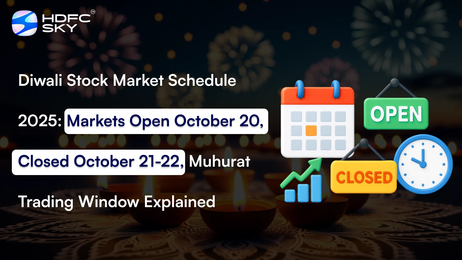 Diwali Stock Market Schedule 2025: Markets Open October 20, Closed October 21-22, Muhurat Trading Window Explained