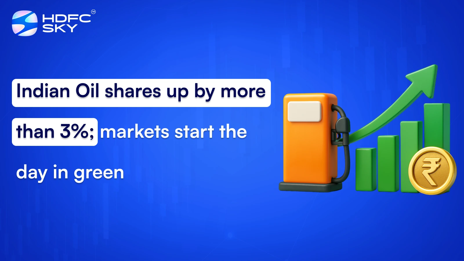 Indian Oil shares up by more than 3%; markets start the day in green