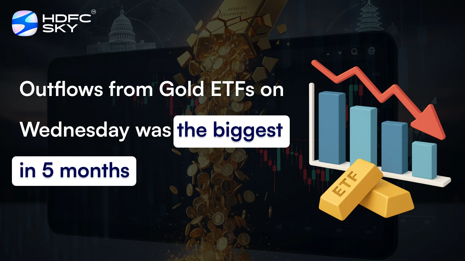 Outflows from Gold ETFs on Wednesday was the biggest in 5 months