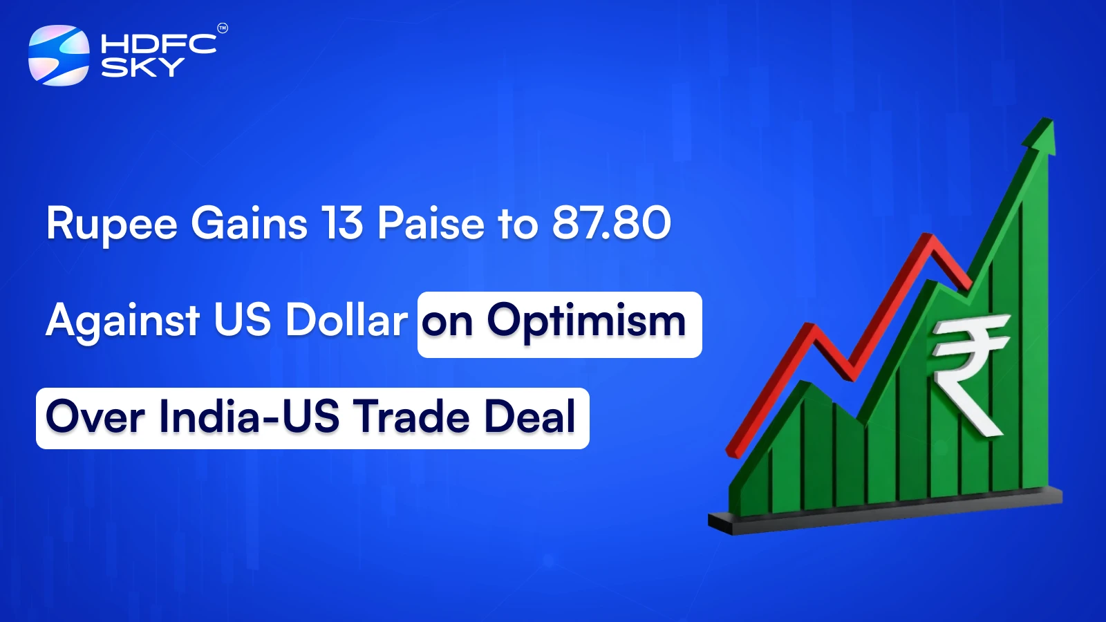 Rupee Gains 13 Paise to 87.80 Against US Dollar on Optimism Over India-US Trade Deal