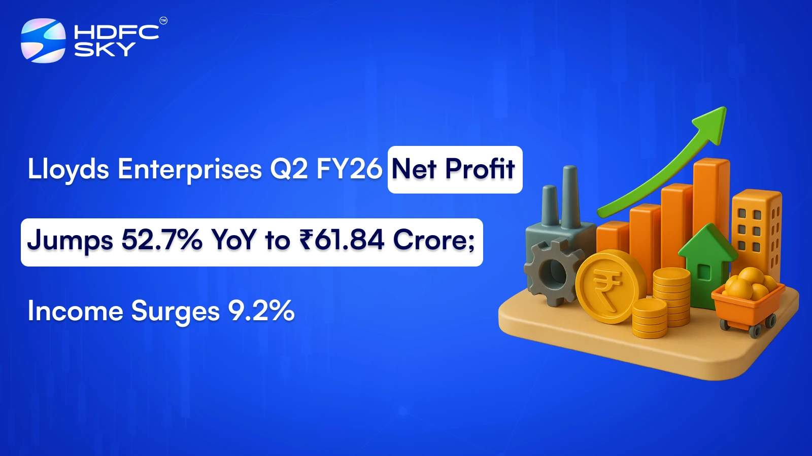 Lloyds Enterprises Q2 FY26 Net Profit Jumps 52.7% YoY to ₹61.84 Crore; Income Surges 9.2%