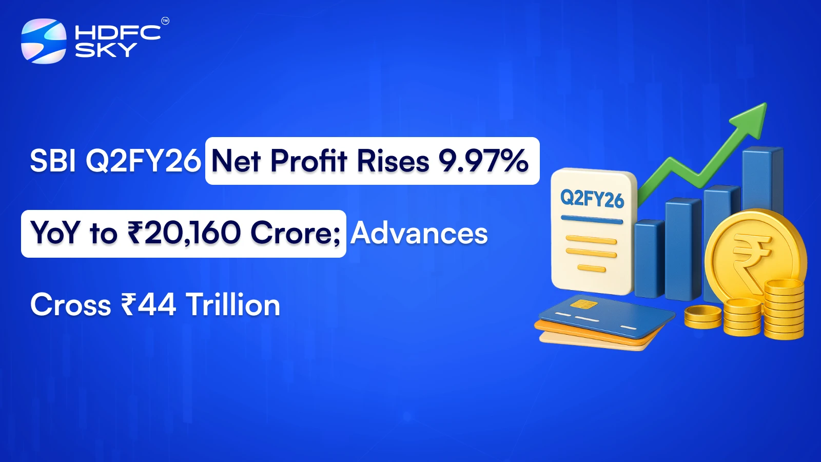 SBI Q2FY26 Net Profit Rises 9.97% YoY to ₹20,160 Crore; Advances Cross ₹44 Trillion