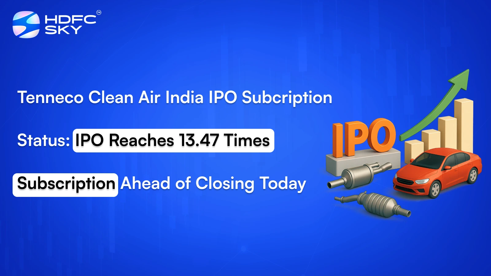 Tenneco Clean Air India IPO Subcription Status: IPO Reaches 13.47 Times Subscription Ahead of Closing Today
