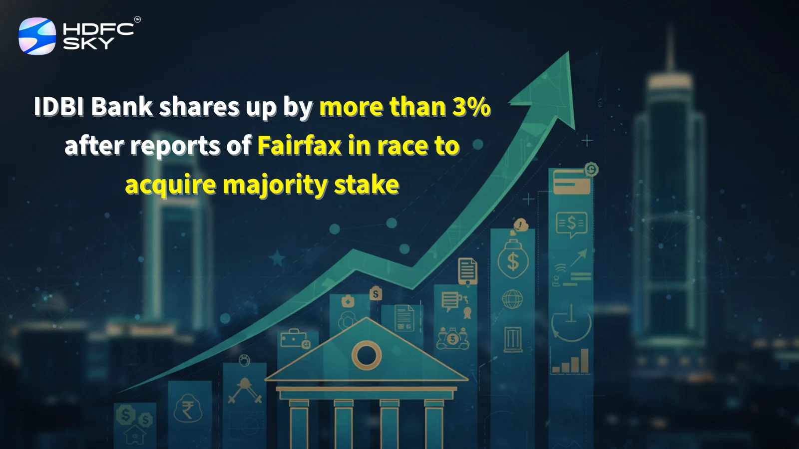 IDBI Bank shares up by more than 3% after reports of Fairfax in race to acquire majority stake