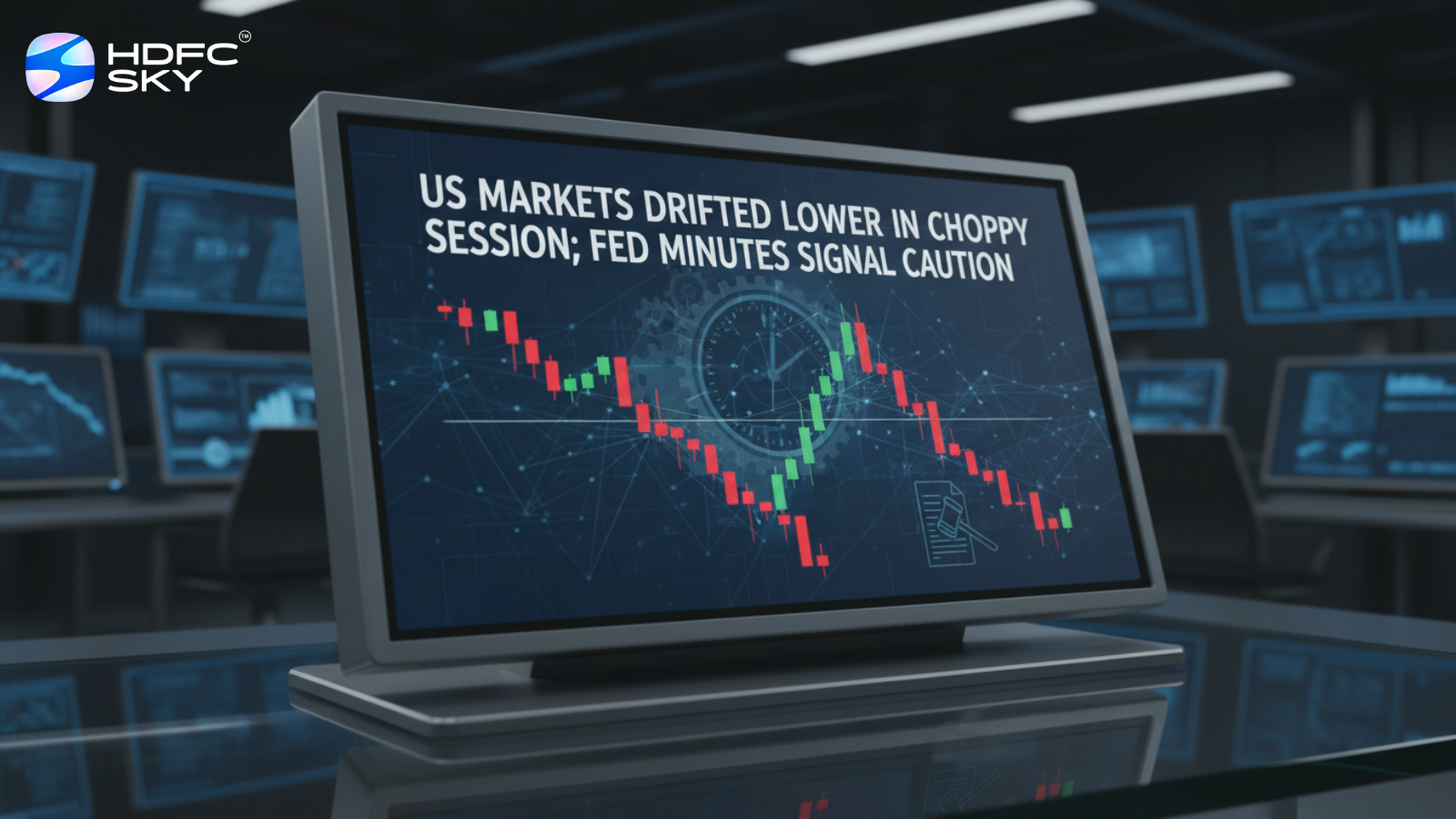 US markets drifted lower in choppy session; Fed minutes signal caution