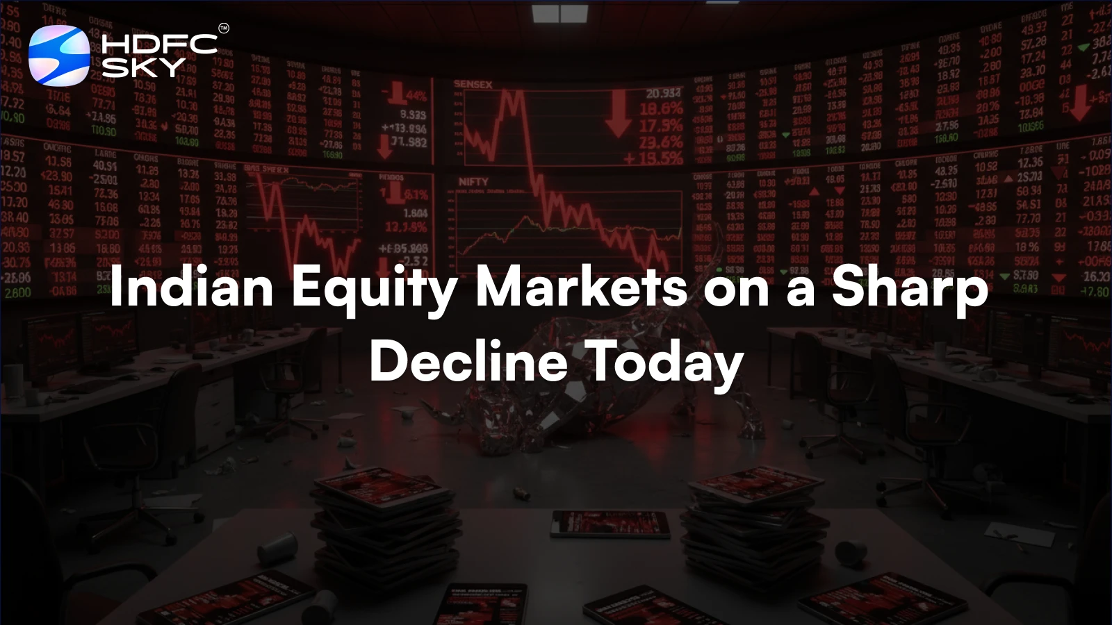 Indian equity markets on a sharp decline today