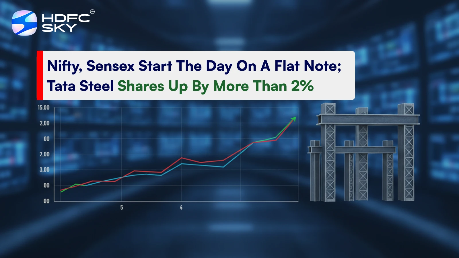 Nifty, Sensex start the day on a flat note; Tata Steel shares up by more than 2%