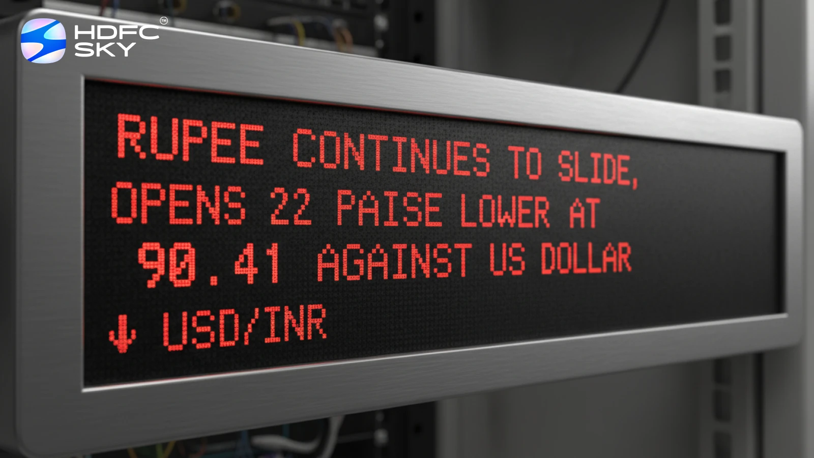 Rupee Continues to Slide, opens 22 Paise Lower At 90.41 Against the US Dollar