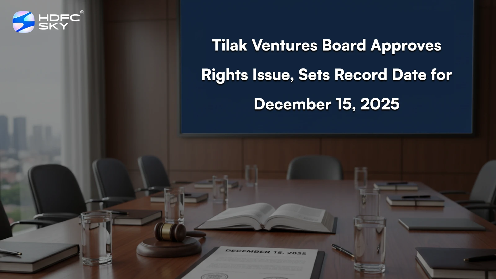 Tilak Ventures Board Approves Rights Issue, Sets Record Date for December 15, 2025