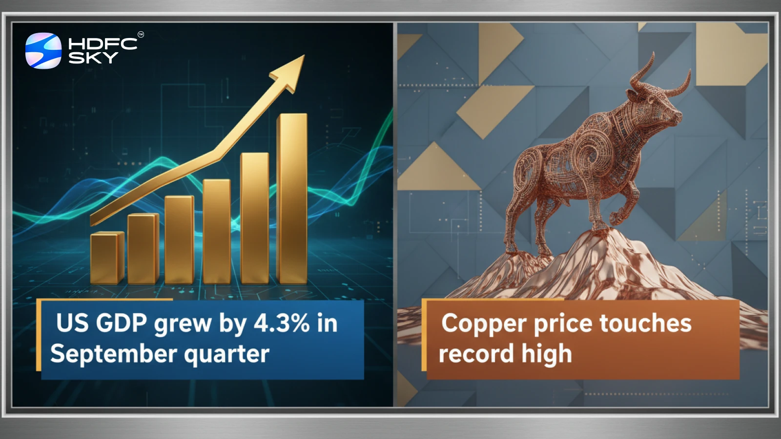 US GDP grew by 4.3% in September quarter; Copper price touches record high