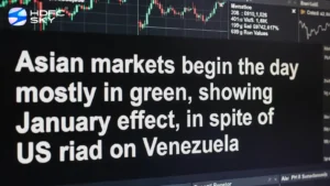 Asian markets begin the day mostly in green, showing January effect, in spite of US raid on Venezuela