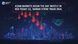 Asian markets begin the day mostly in red today; US, Taiwan strike trade deal
