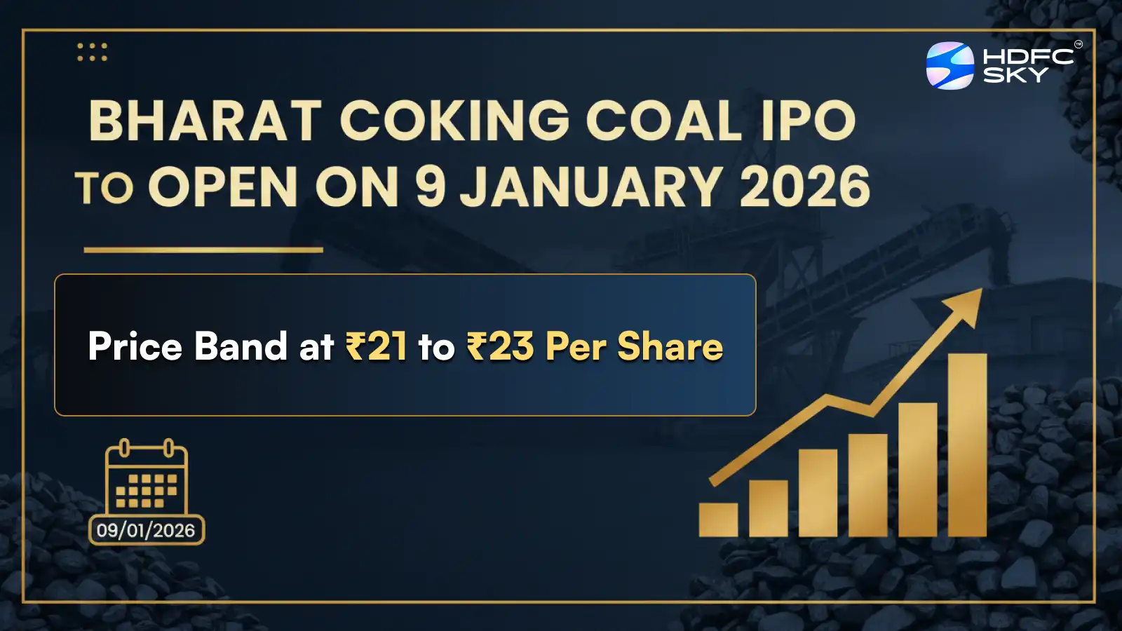 Bharat Coking Coal IPO to Open on 9 January 2026; Price Band at ₹21 to ₹23 Per Share 