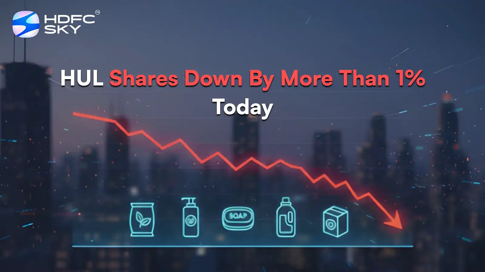 HUL shares down by more than 1% today