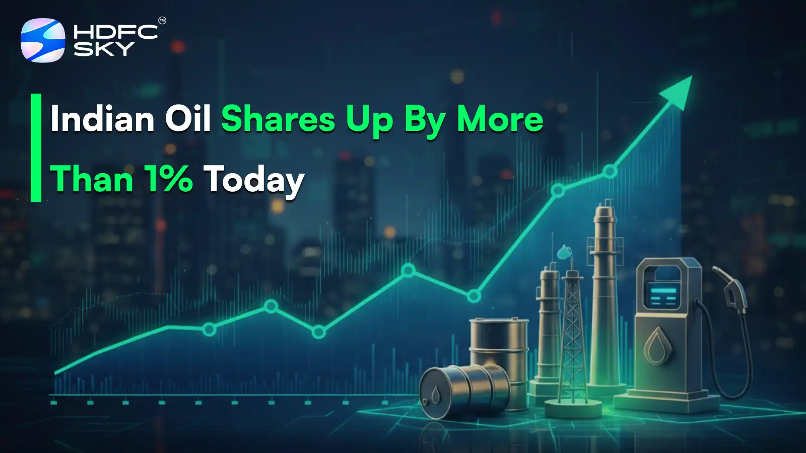 Indian Oil shares up by more than 1% today