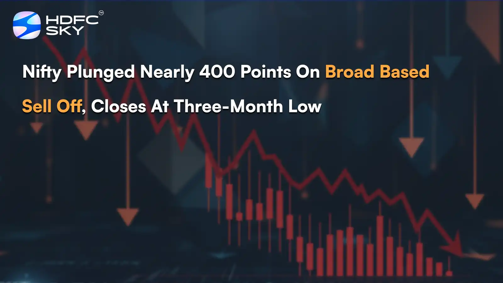 Nifty plunged nearly 400 points on broad based sell off, closes at three-month low