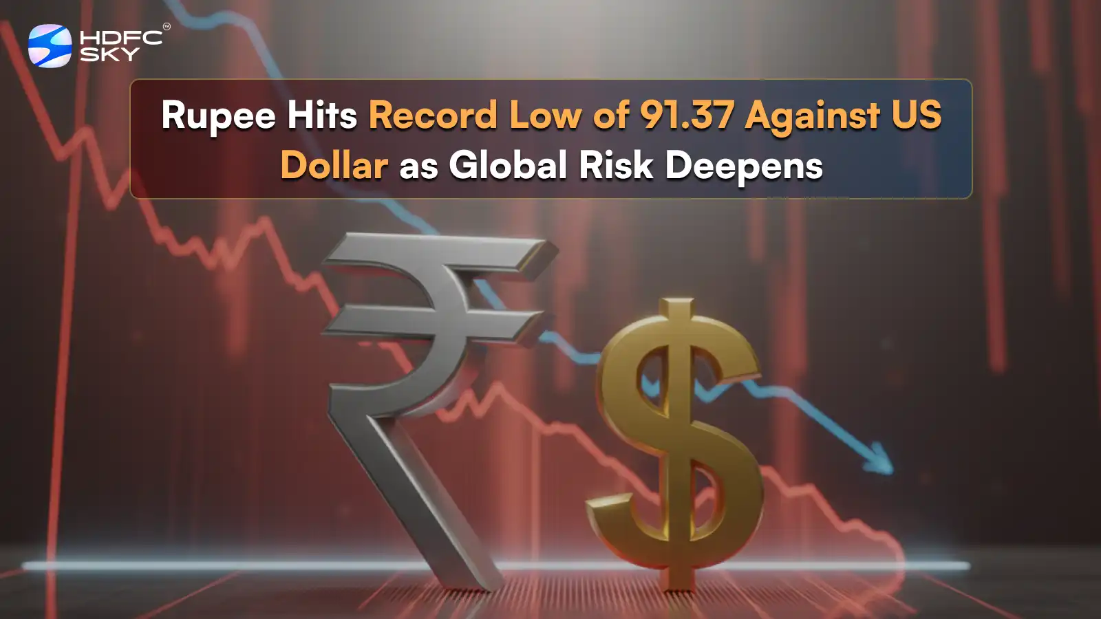 Rupee Hits Record Low of 91.37 Against US Dollar as Global Risk Aversion Deepens